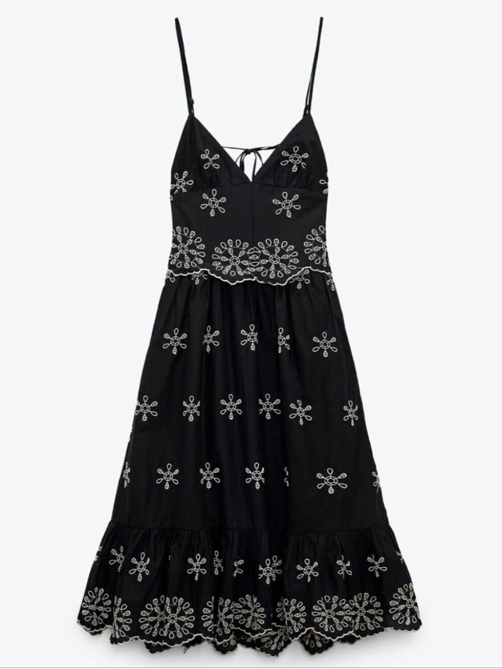 NWT Zara Embroidered Halter Tie Back Dress | 7200/337/800 - Picture 14 of 17